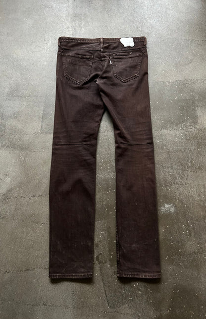 number nine washed brown jeans