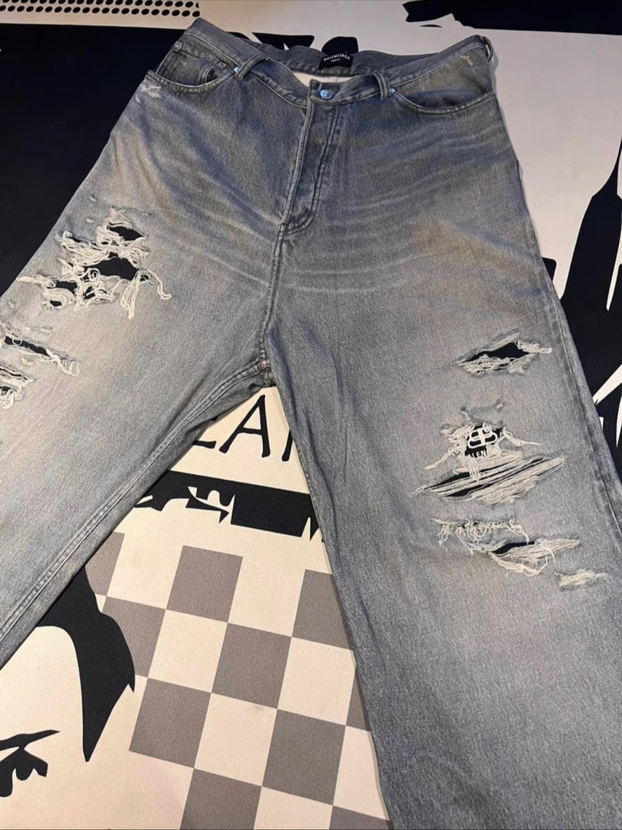 Balenciaga 21FW Distressed Casual Jeans