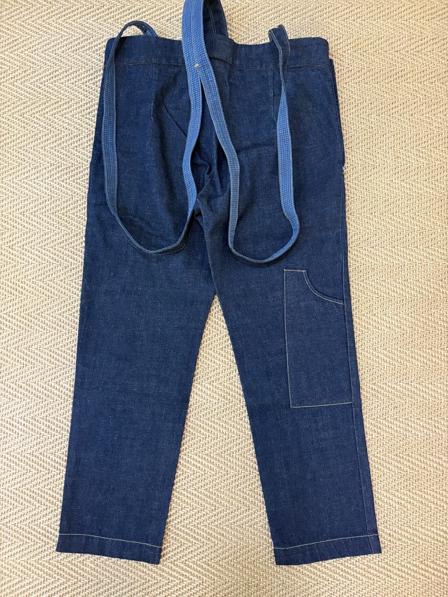 VISVIM Raw Denim Suspender Cropped Jeans