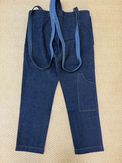 VISVIM Raw Denim Suspender Cropped Jeans