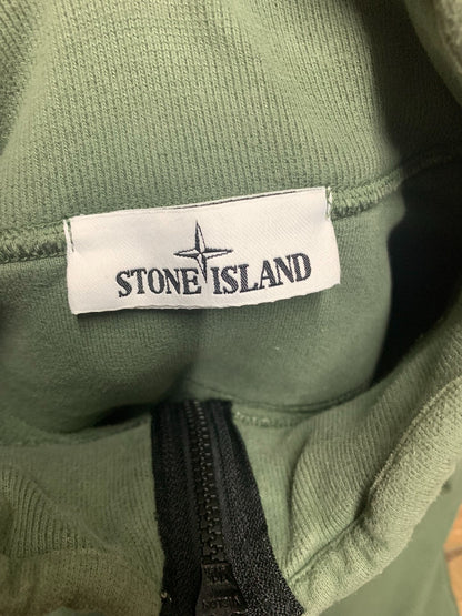 stone island green half-zip sweatshirt