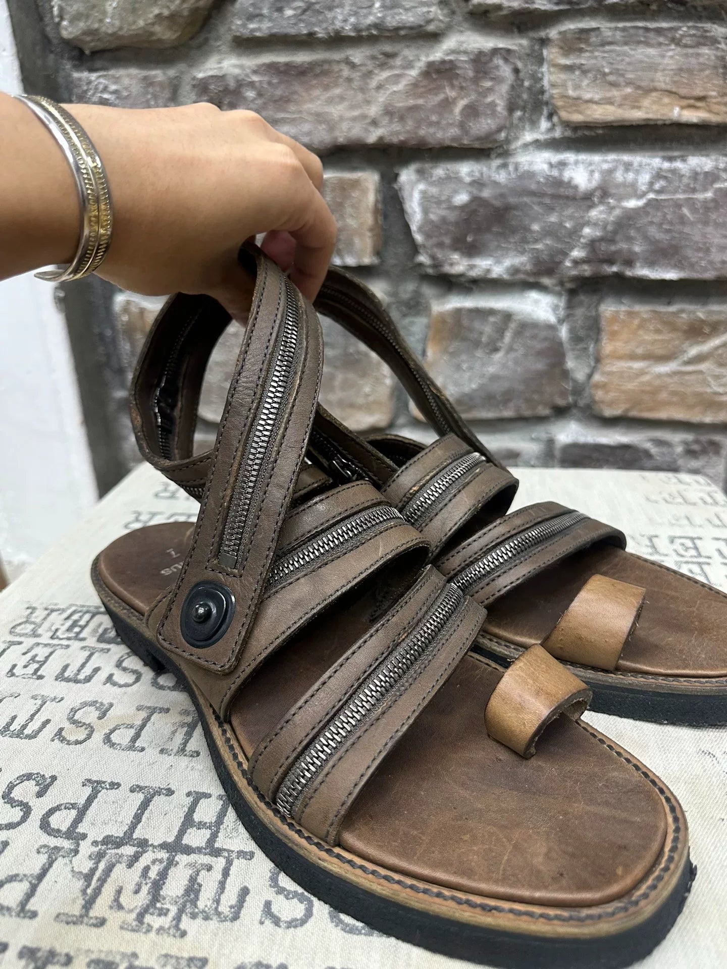 Julius Zipper Strap Sandals
