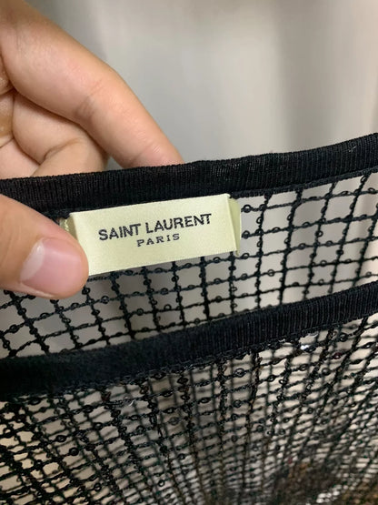 Saint Laurent 2015FW Sequin Mesh Top