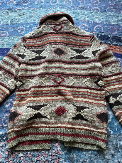 Southwest Woven Wool Sweater in M