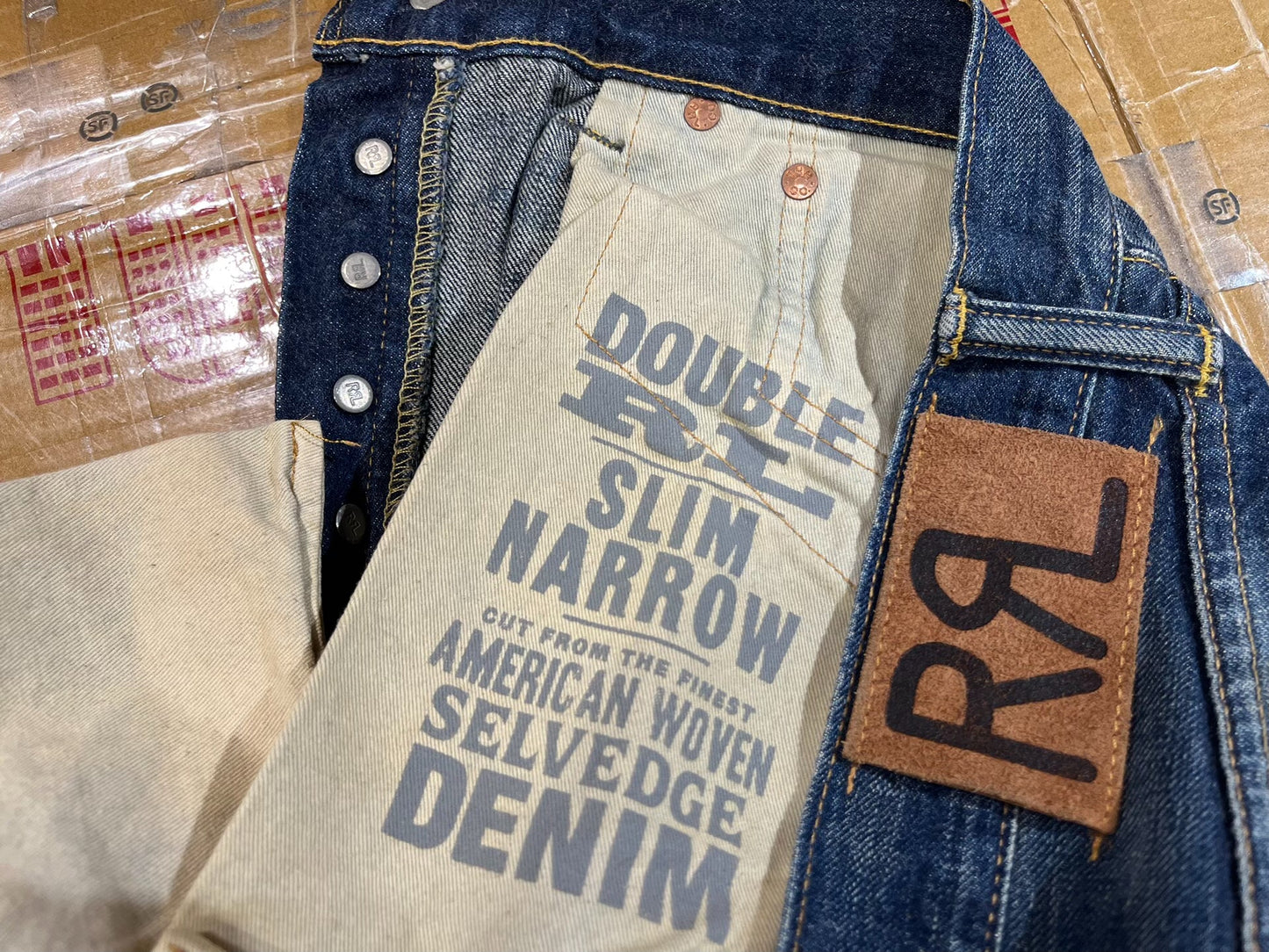 RRL Distressed Patched Vintage Jeans
