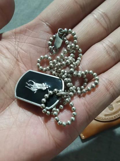 Ralph Lauren Silver Dog Tag Necklace
