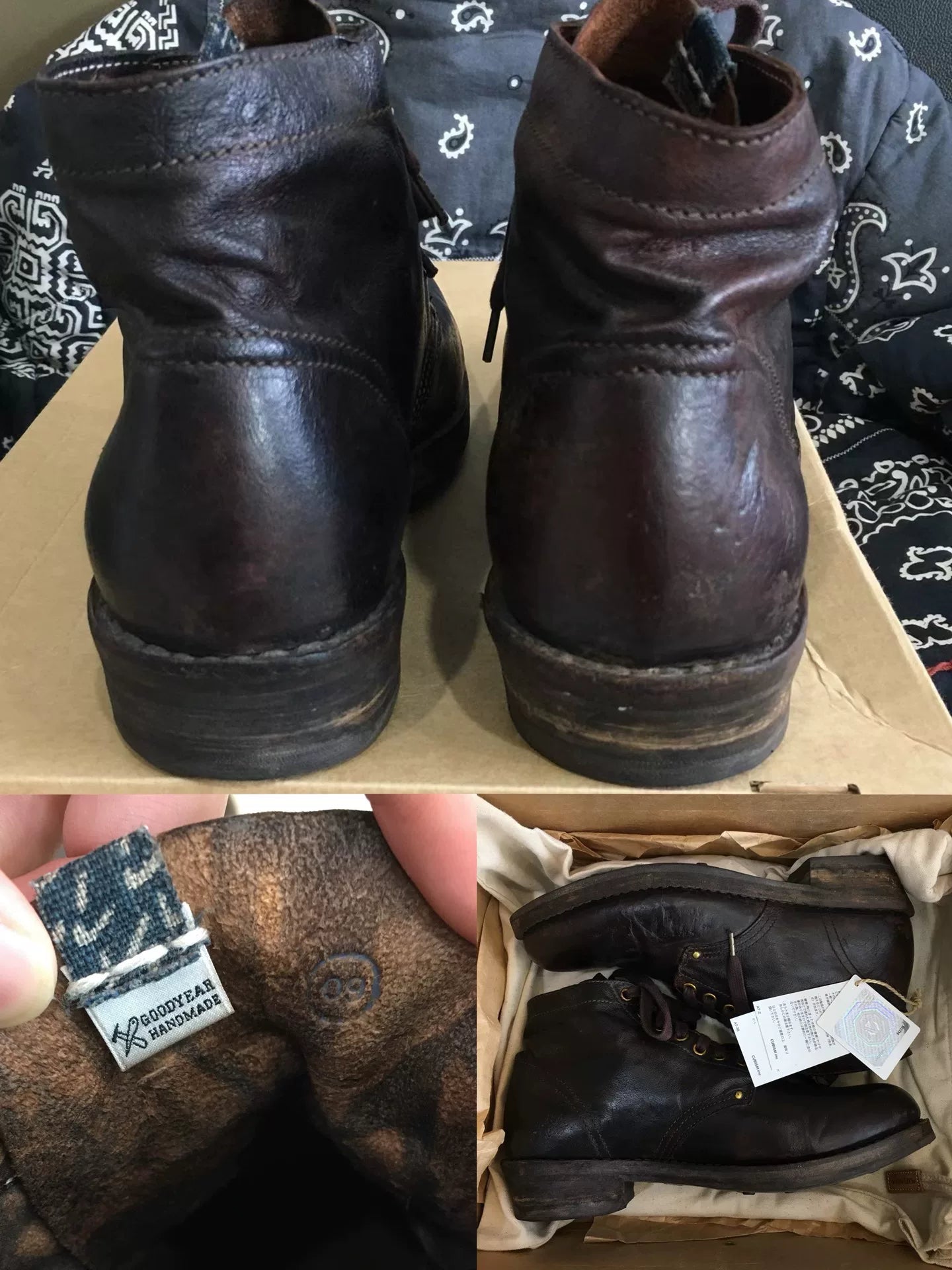 visvim brigadier boots in dark brown