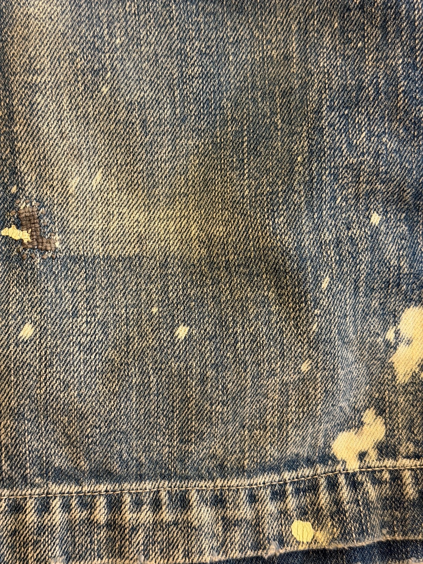 KAPITAL Washed BORO Splatter Drawstring Denim Shorts