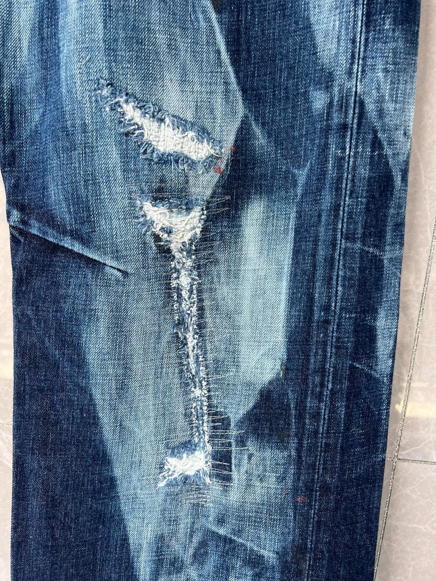 Prps 01 Fit Distressed Blue Jeans