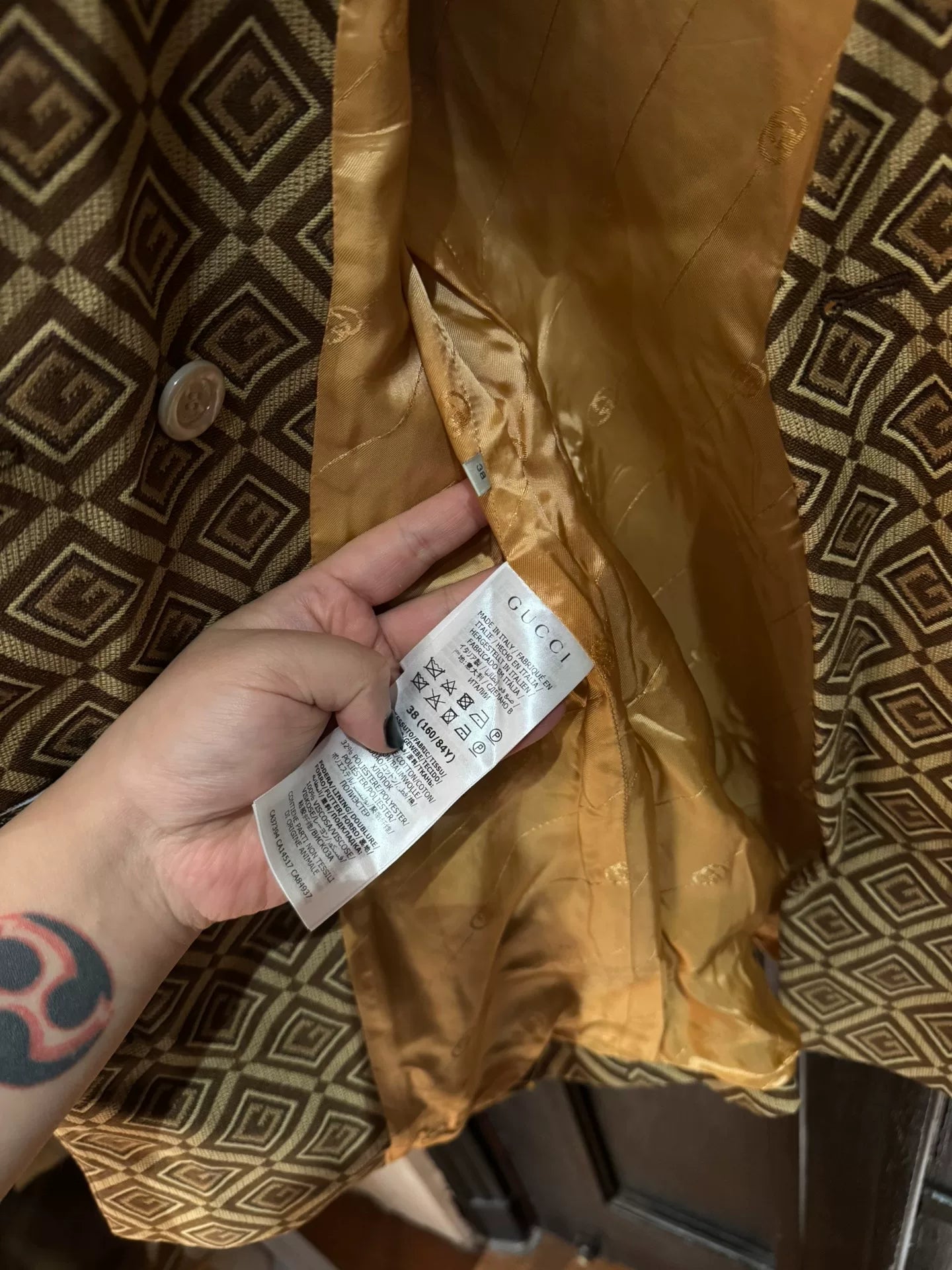 Gucci 1961 Full Print Letter Suit Jacket