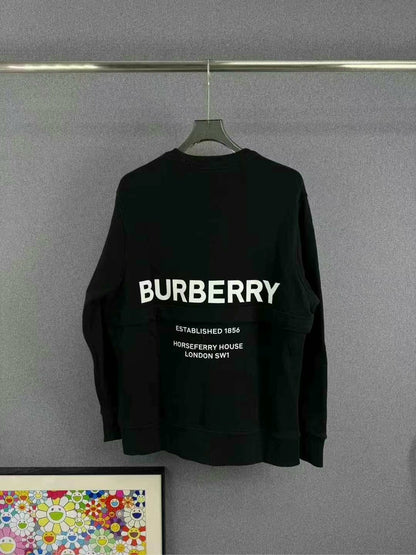 burberry logo knit sweatshirt in black