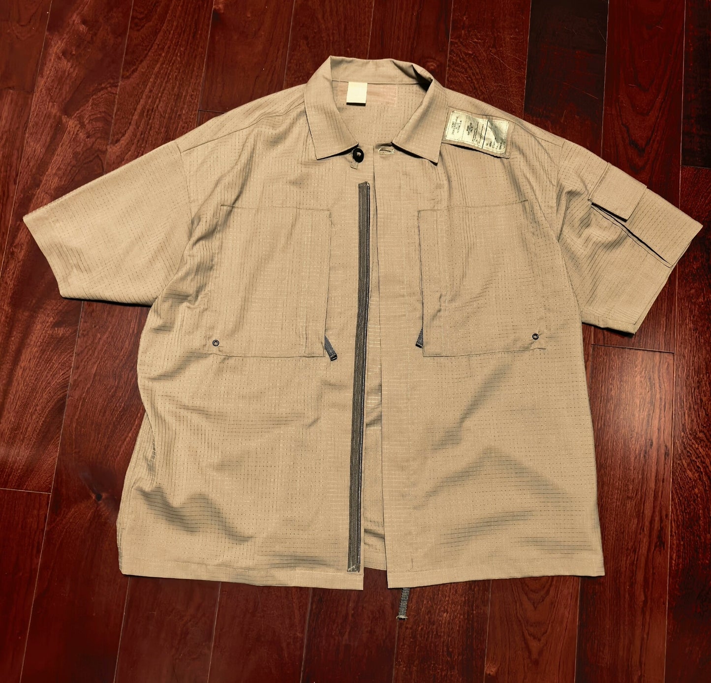 military short sleeve shirt in khaki