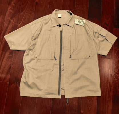 military short sleeve shirt in khaki