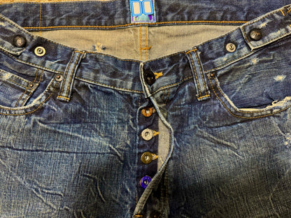 Blue Distressed Denim Jeans