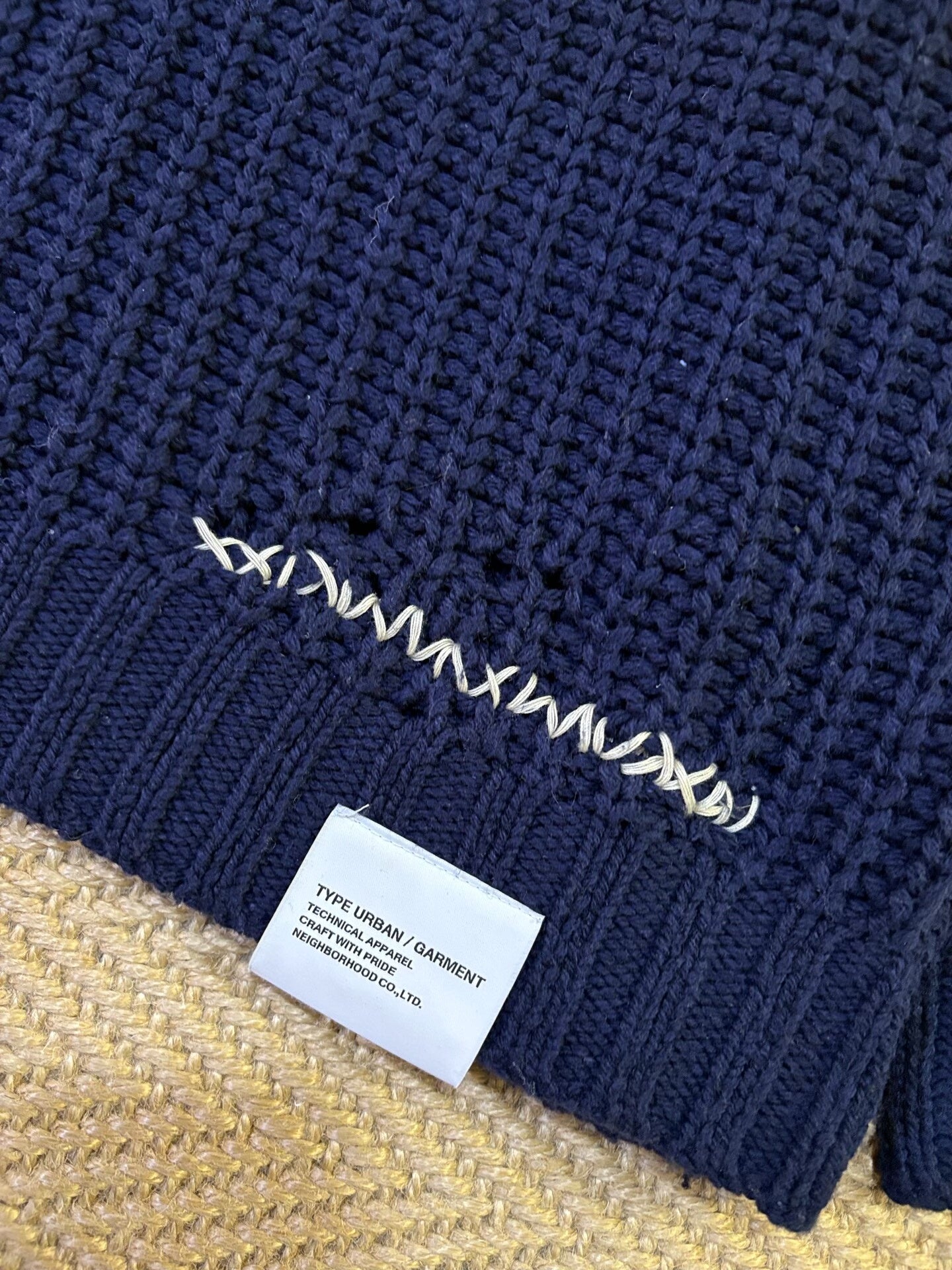 navy blue oversized crewneck sweater