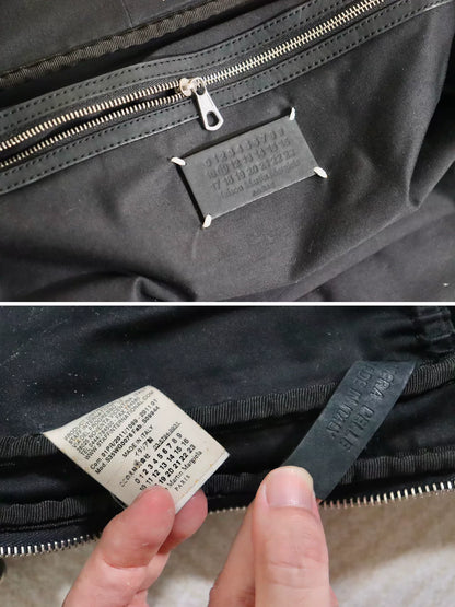 maison margiela black leather messenger bag