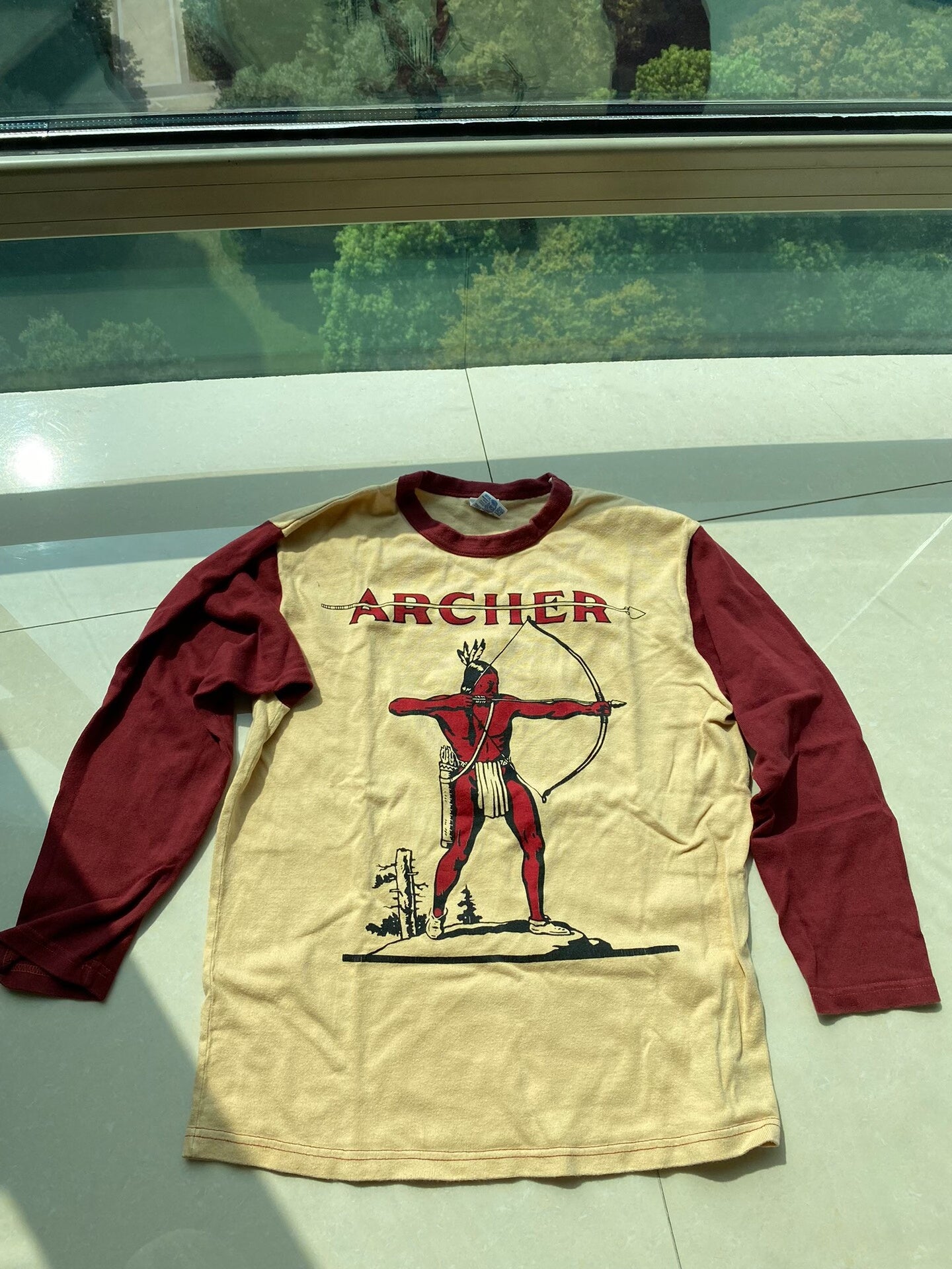 vintage archer graphic long sleeve shirt