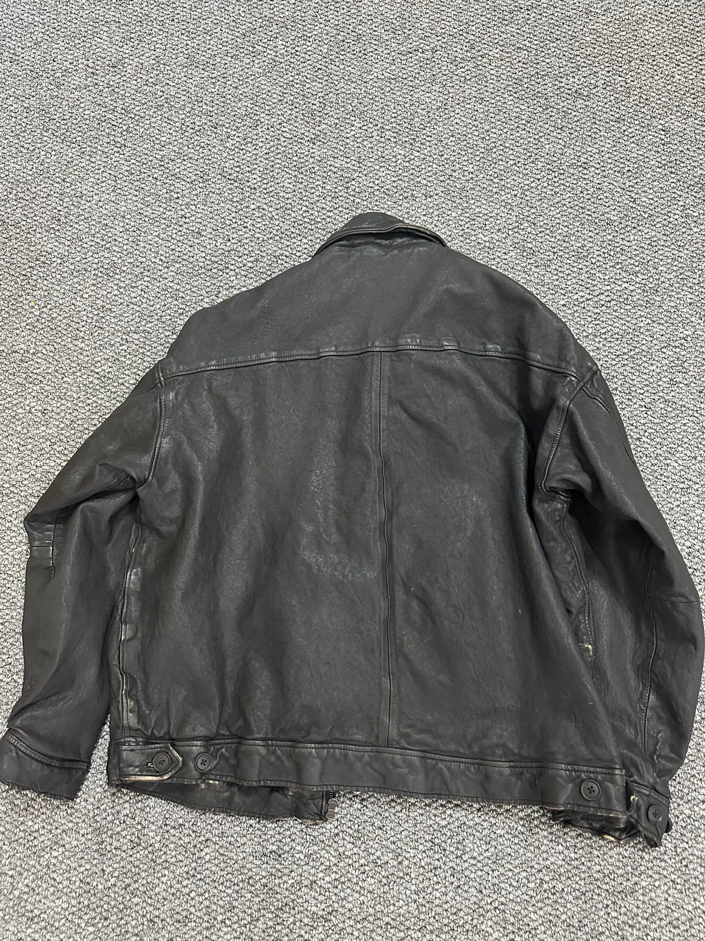 Beams Distressed Sheepskin Leather Jacket XL