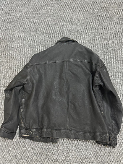 Beams Distressed Sheepskin Leather Jacket XL