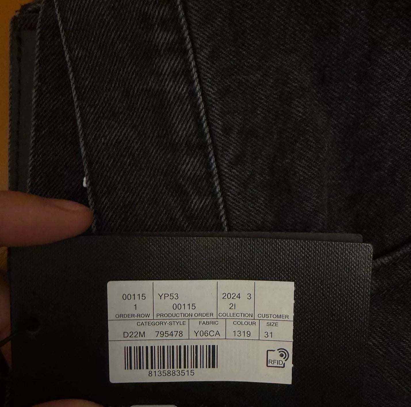 Saint Laurent Black High-Waist Straight Jeans