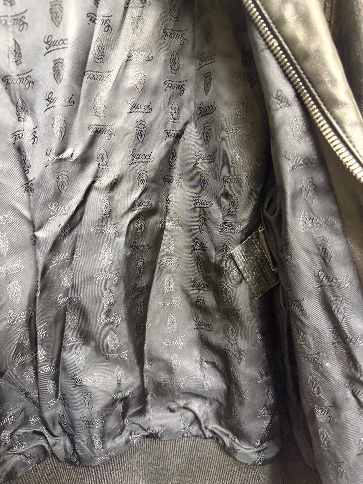 Gucci Red Green Striped Leather Jacket