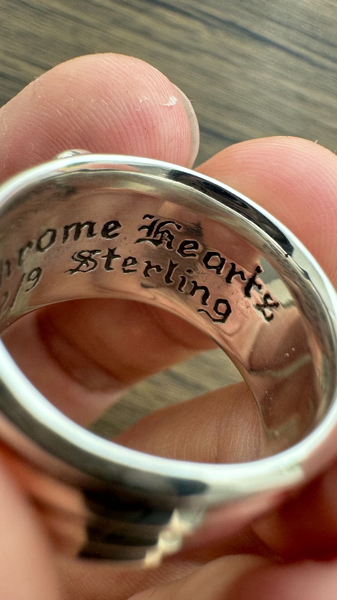 chrome hearts sword ring with white diamonds