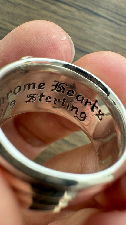 chrome hearts sword ring with white diamonds