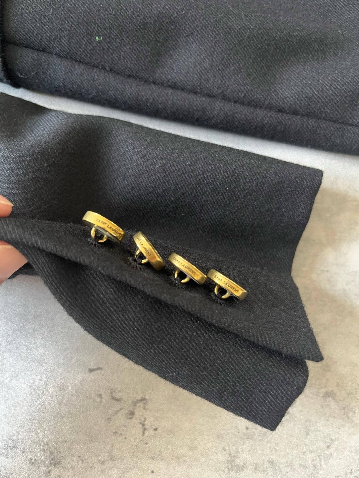 YSL Saint Laurent Black Gold Button Blazer