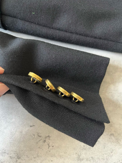 YSL Saint Laurent Black Gold Button Blazer