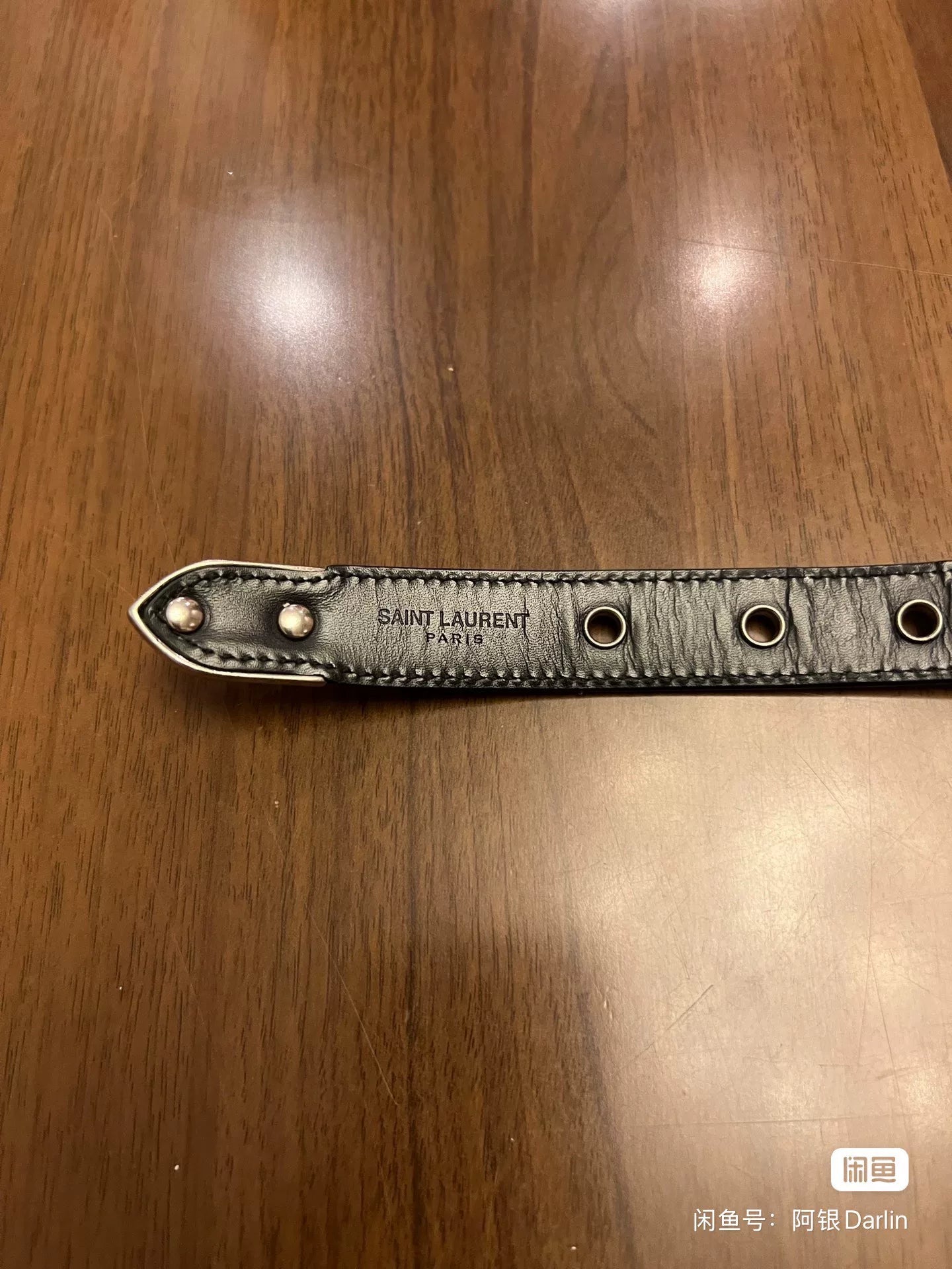 saint laurent decorative narrow leather belt