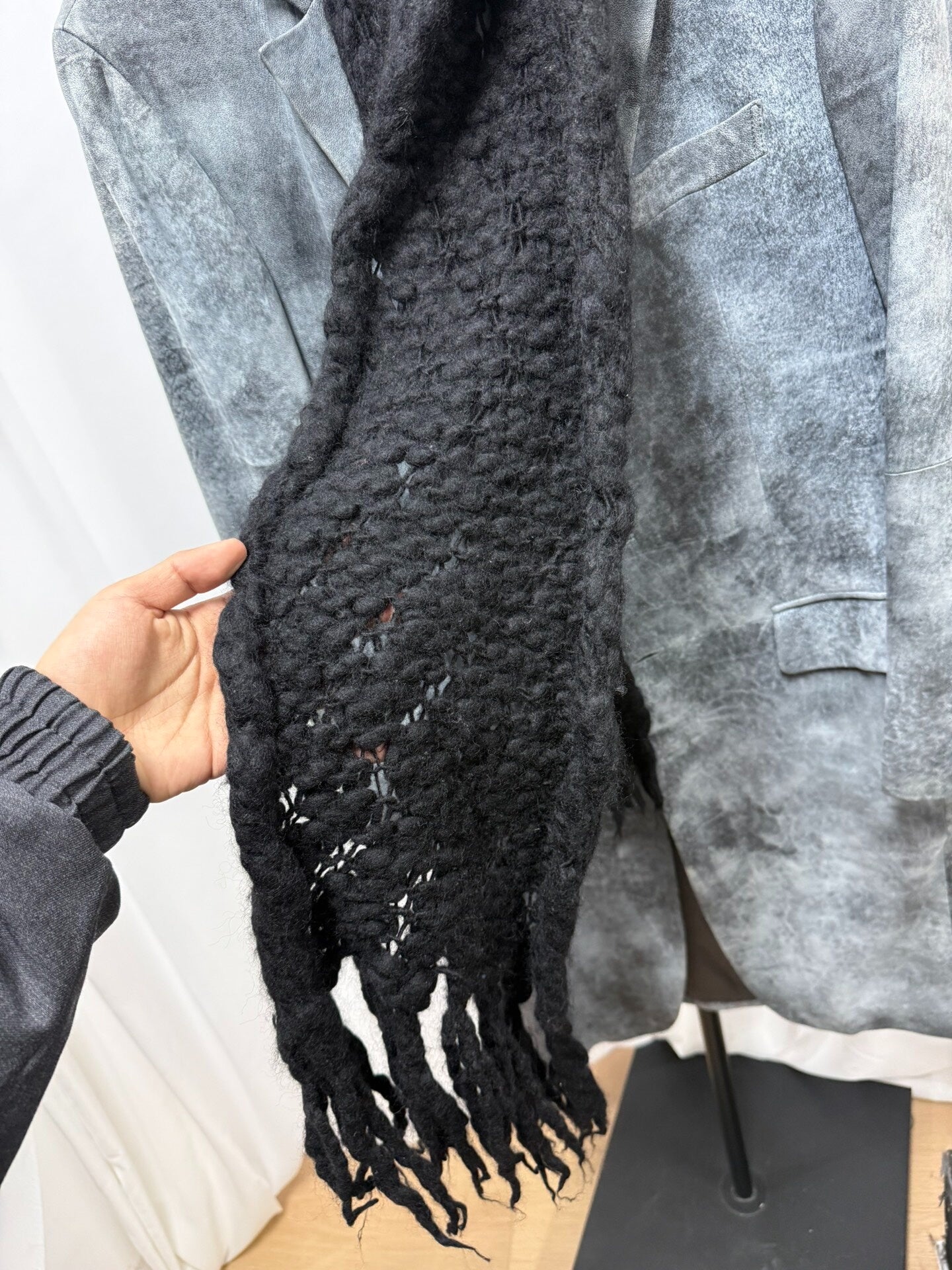 Yohji Yamamoto Wool Thick-Knit Scarf