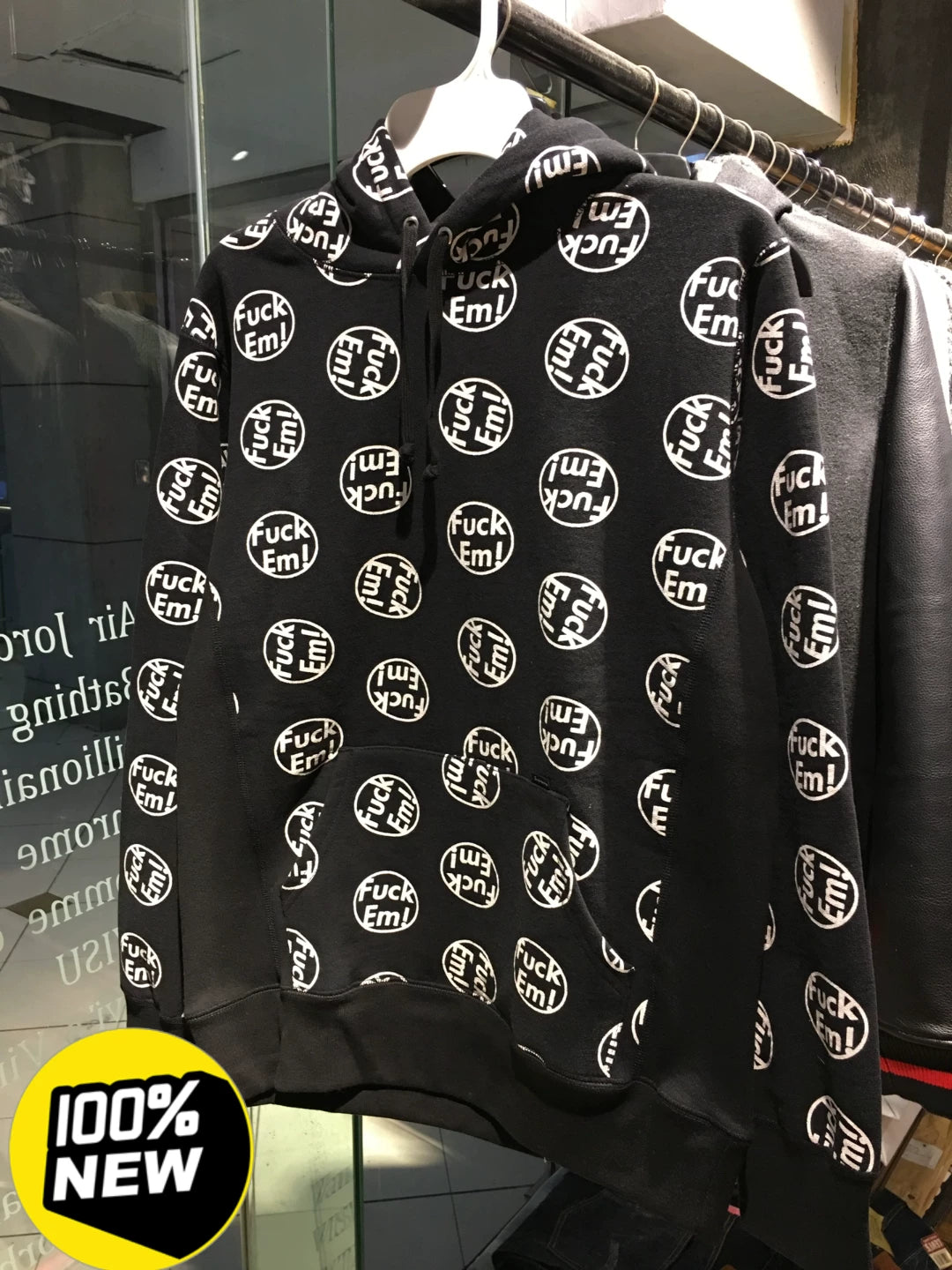 supreme fuck em hoodie in black