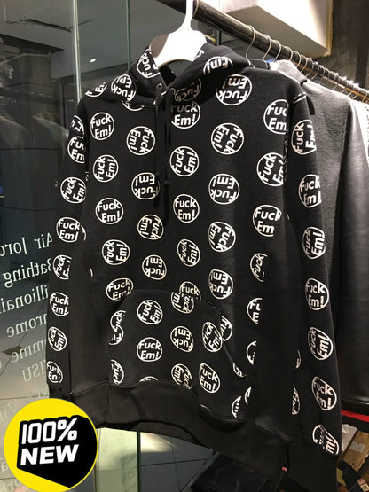 supreme fuck em hoodie in black