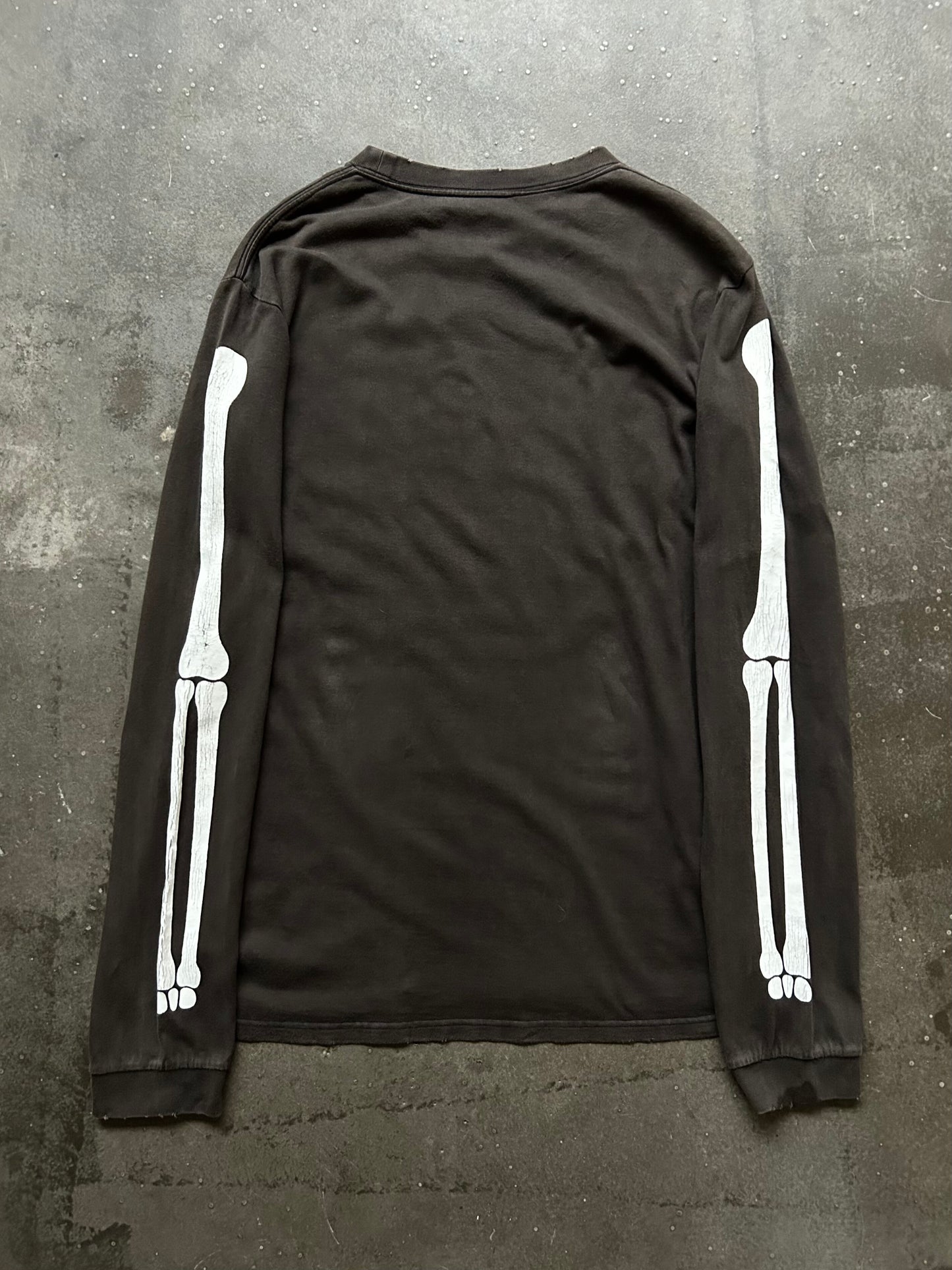 skeleton print long sleeve shirt