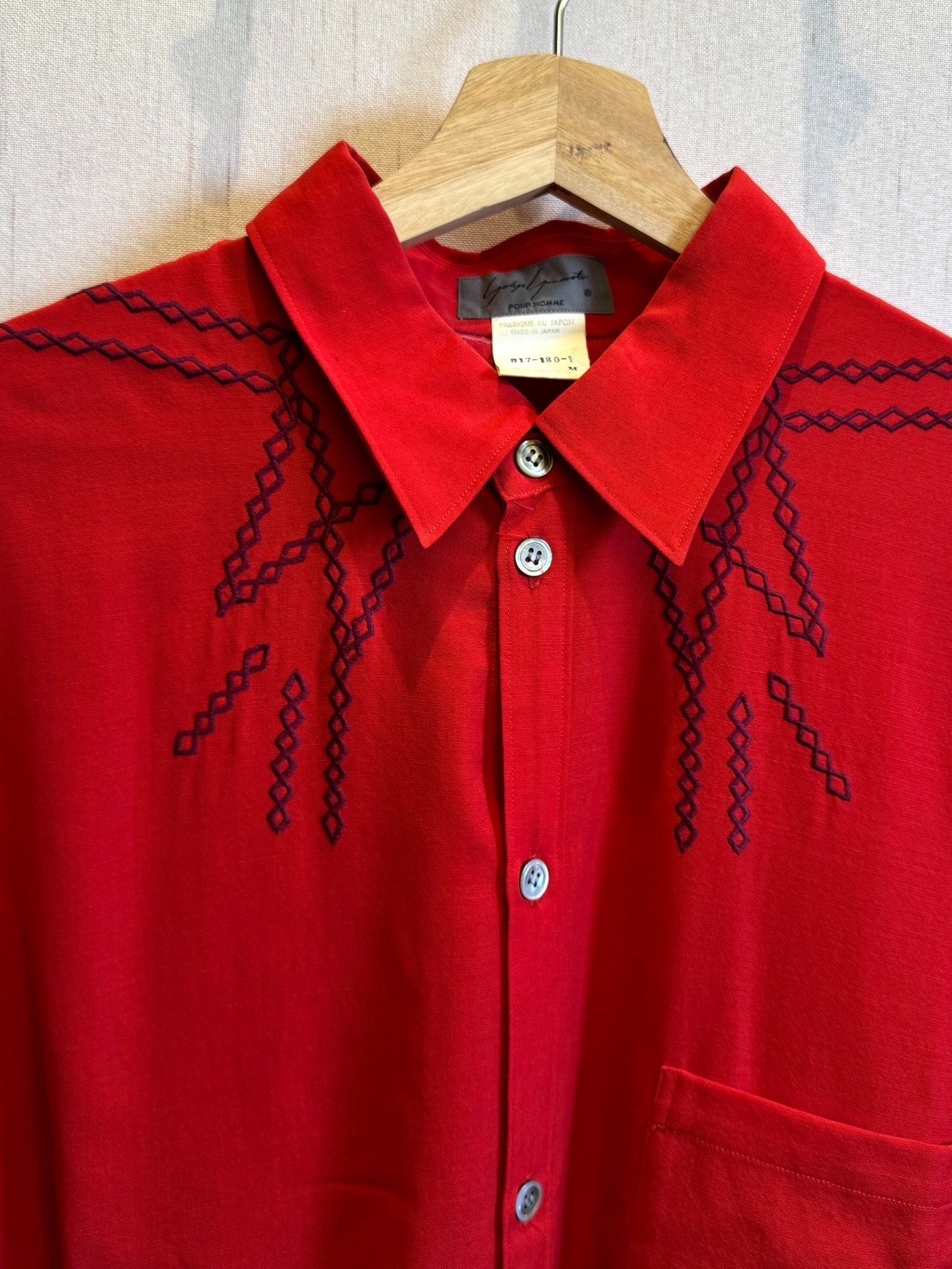 Yohji Yamamoto 88AW Sample Red Wool Shirt