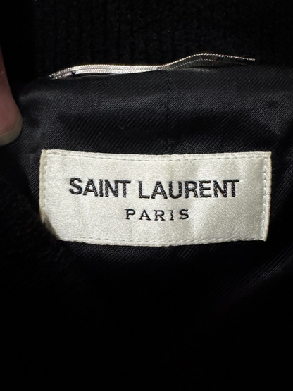 Saint Laurent Skull Heart Velvet Leather Jacket