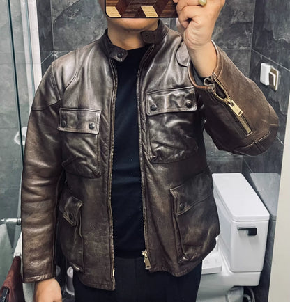 RRL Heavy Leather Hunting Jacket