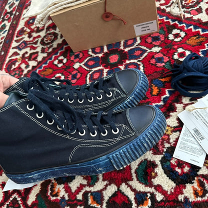 visvim skagway hi canvas shoes in blue