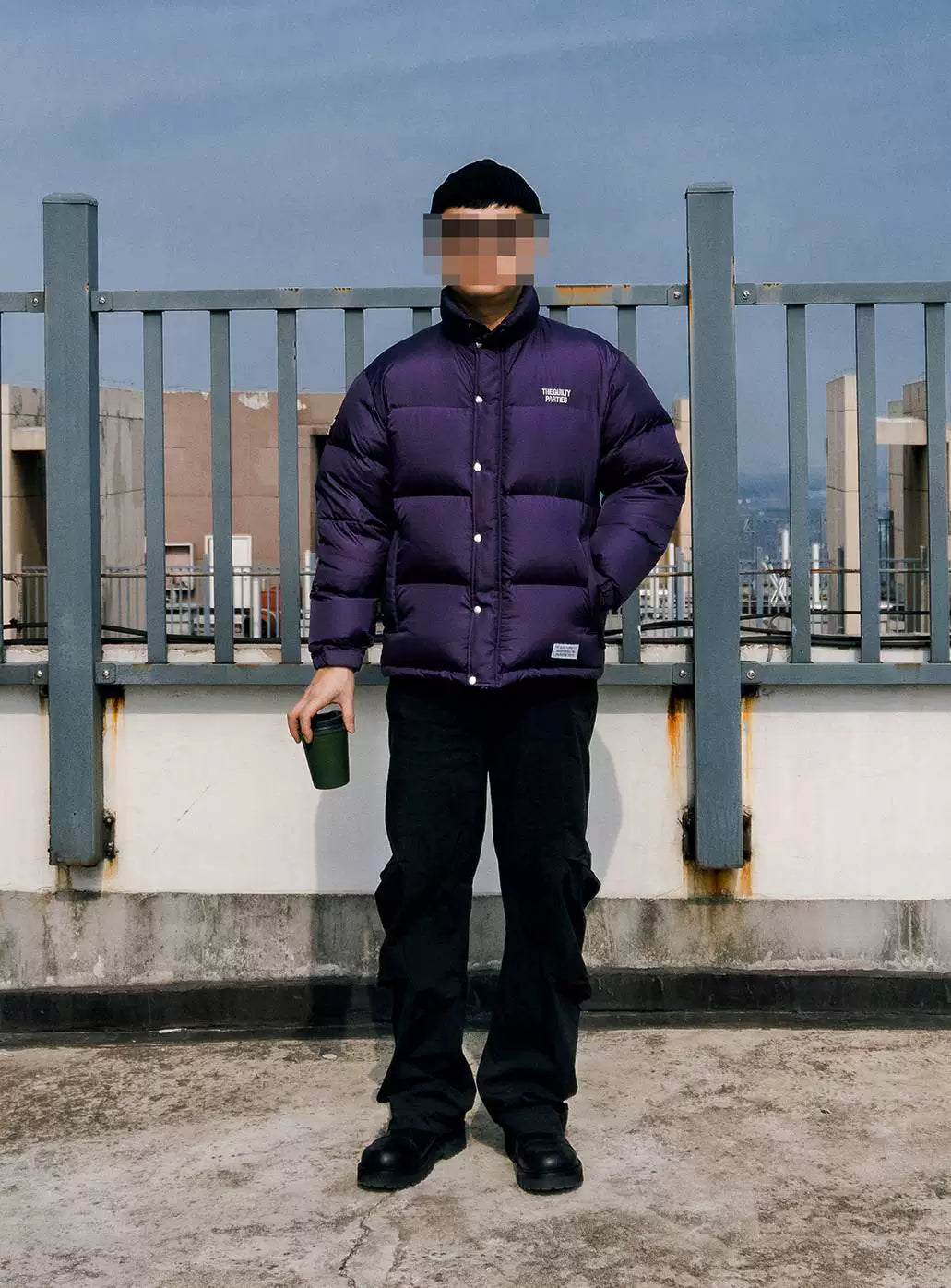 wacko maria down jacket in purple