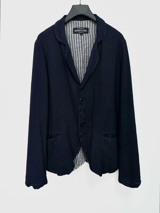 silk linen blend jacket by Geoffrey B