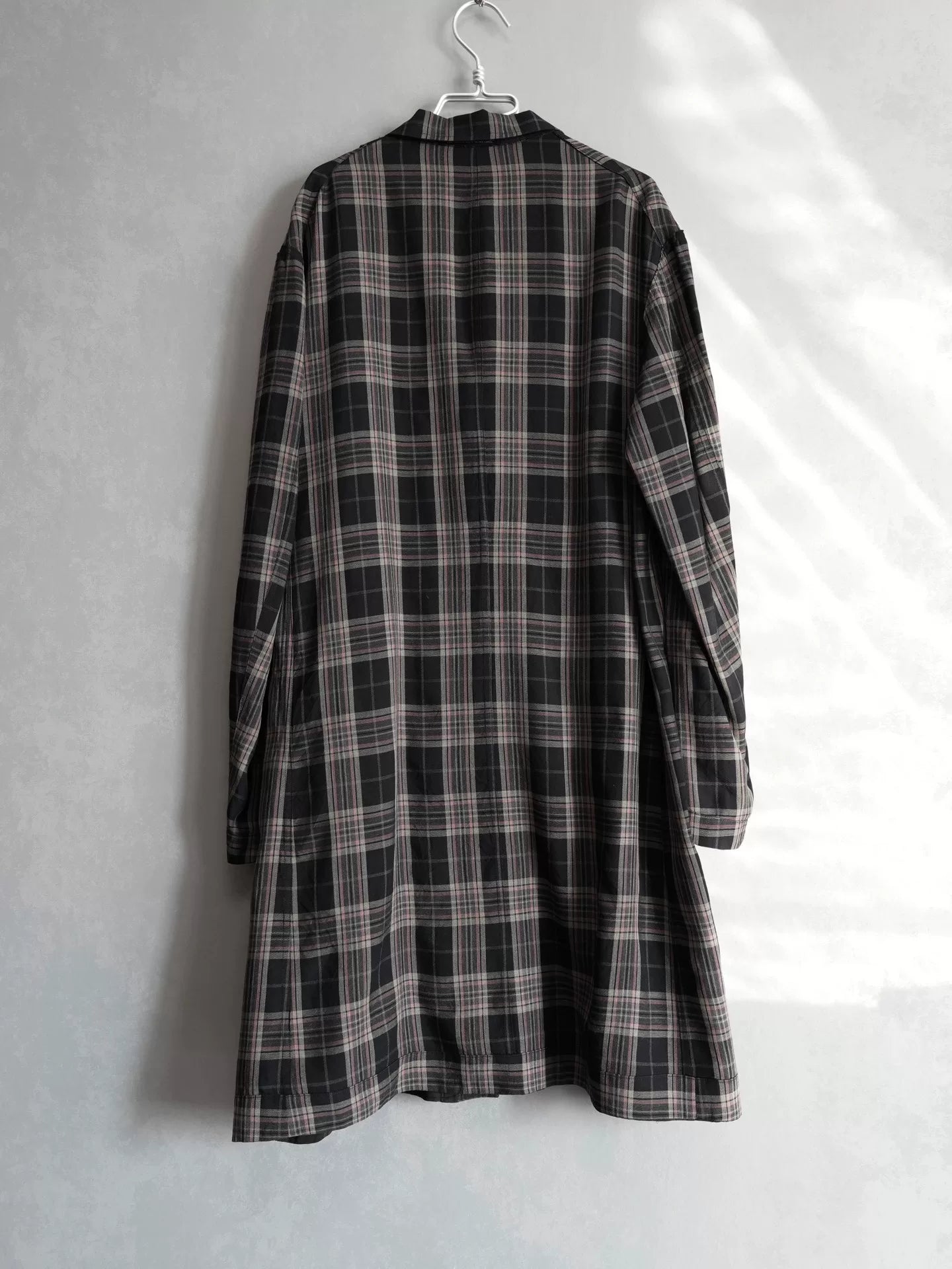 yohji yamamoto double-sided plaid long coat