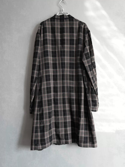 yohji yamamoto double-sided plaid long coat