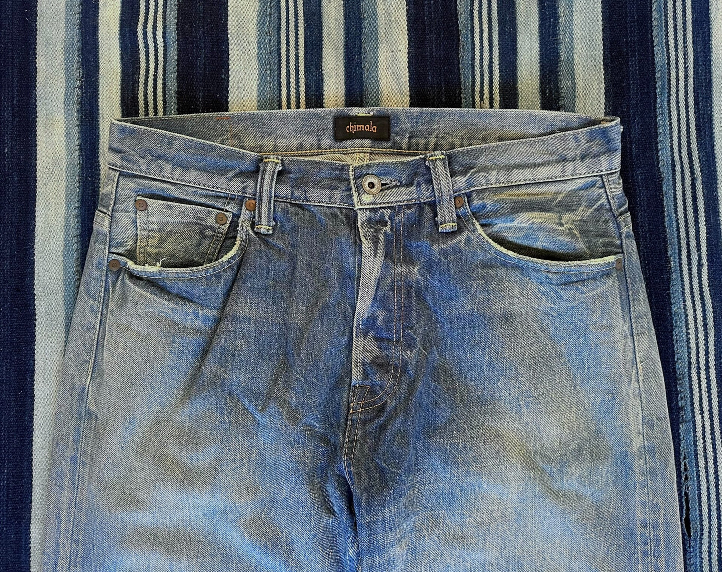 chimala straight-leg denim pants in light wash