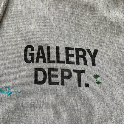 gallery dept gray hoodie with paint splatter