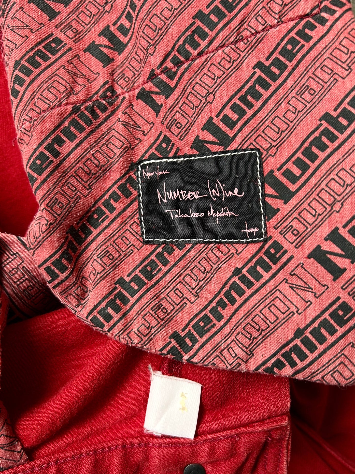 number(N)ine skinny red jeans