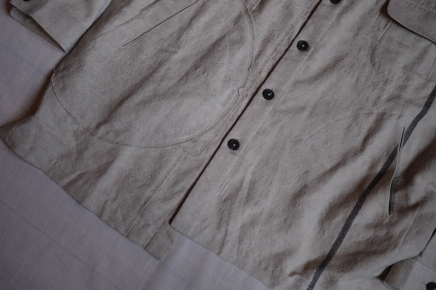 Ziggy Chen Oversized Wool Cotton Shirt Jacket