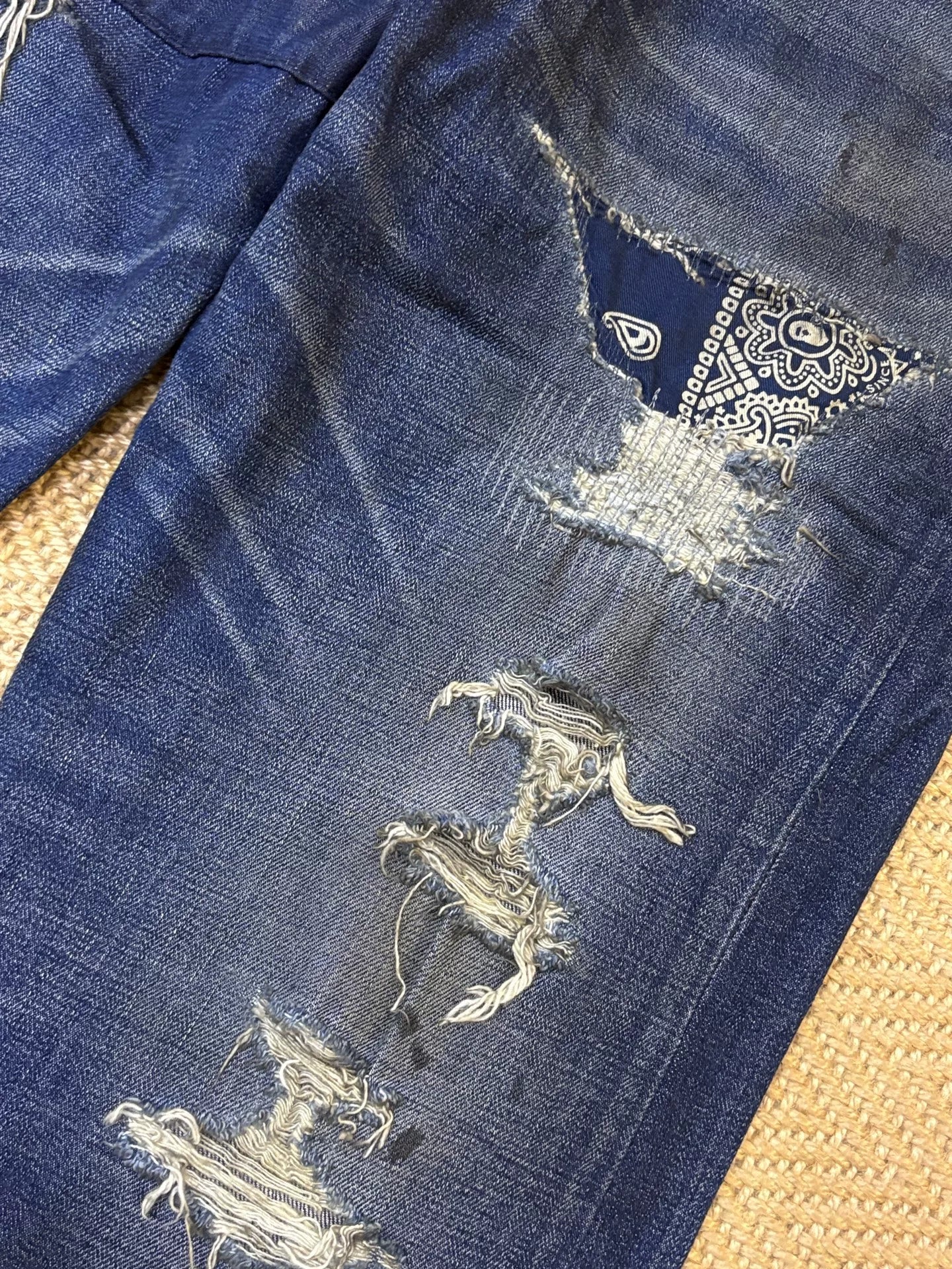 bape type2 damage denim pants limited edition