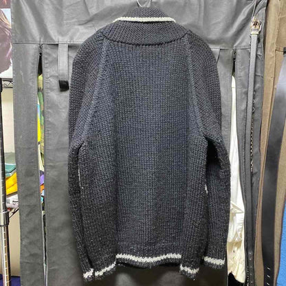 Black Wolf Pattern Knit Cardigan