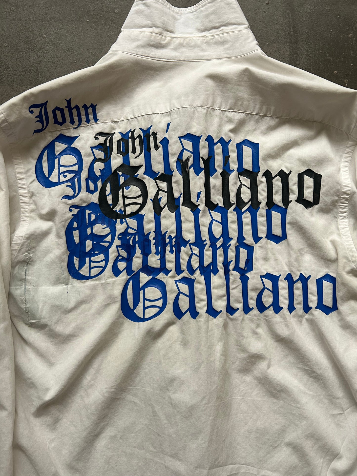 john galliano pirate print button-up shirt