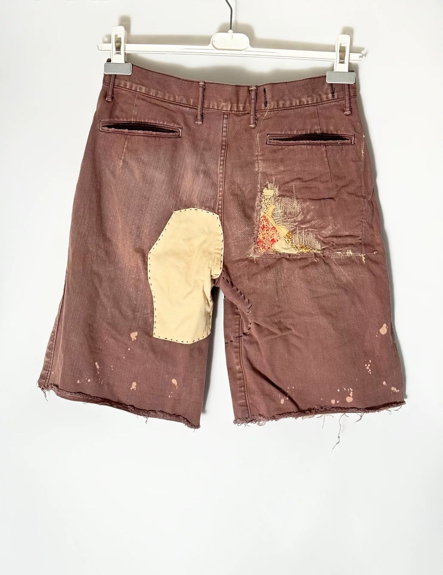 Kapital Patchwork Distressed Shorts